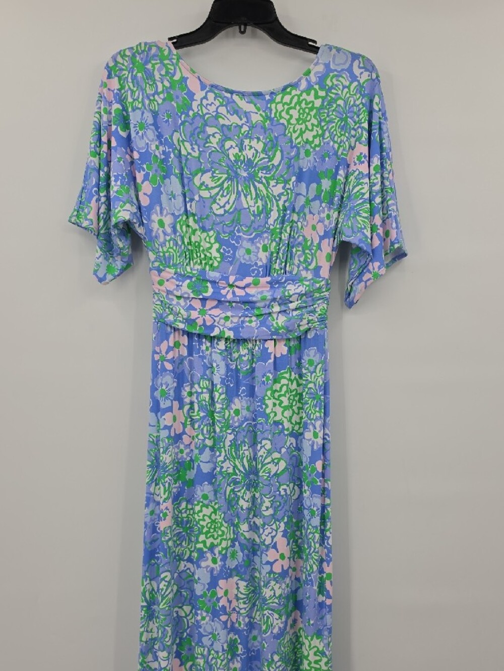 Lilly Pulitzer Pirigi Boat Neck Sunwashed Blue Plumes In Bloom Maxi Dress - Picture 2 of 8